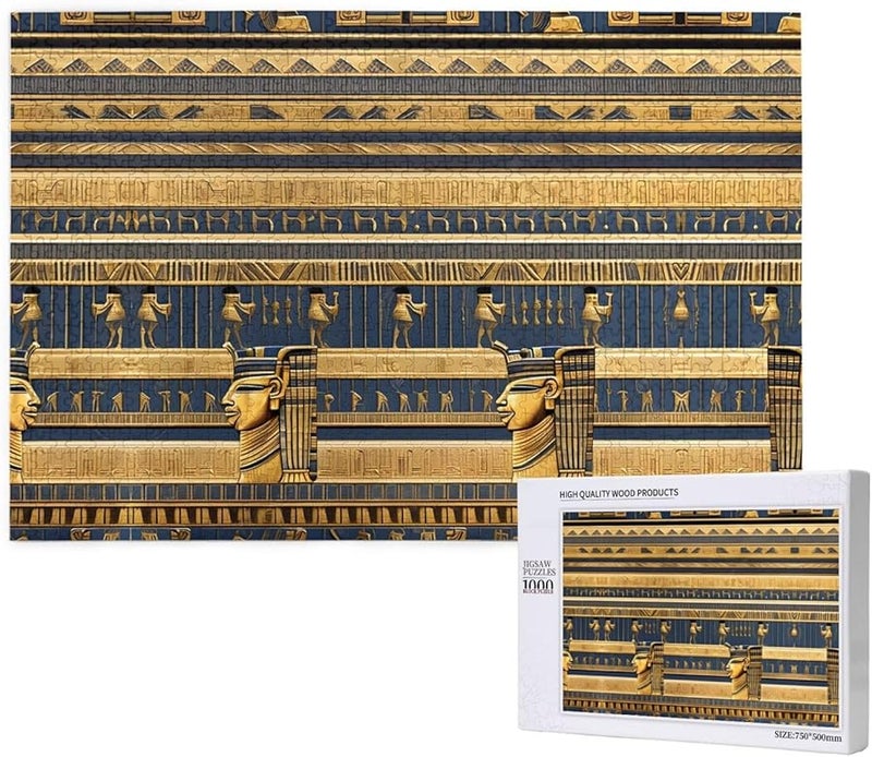 Egyptian Pharaonic Frescoes 1000 Piece Jigsaw Puzzle For Adults 29 5 X 19 7 Inches Home Decor - Image 1